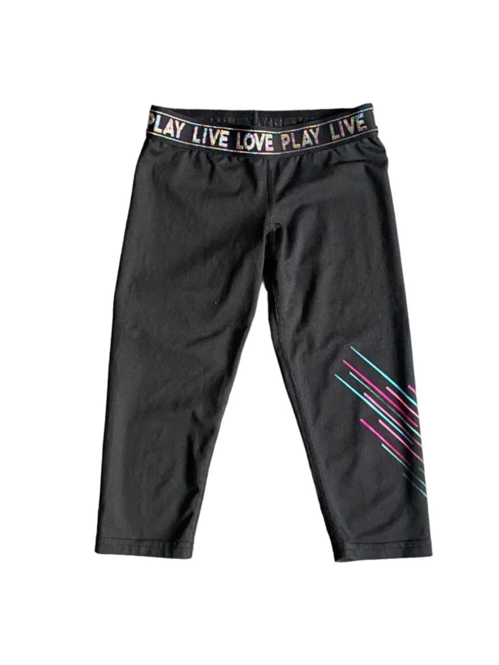 GUC C9 By Champion Girls Athletic Capri Leggings-Black-Size 6/6X - Picture 1 of 5
